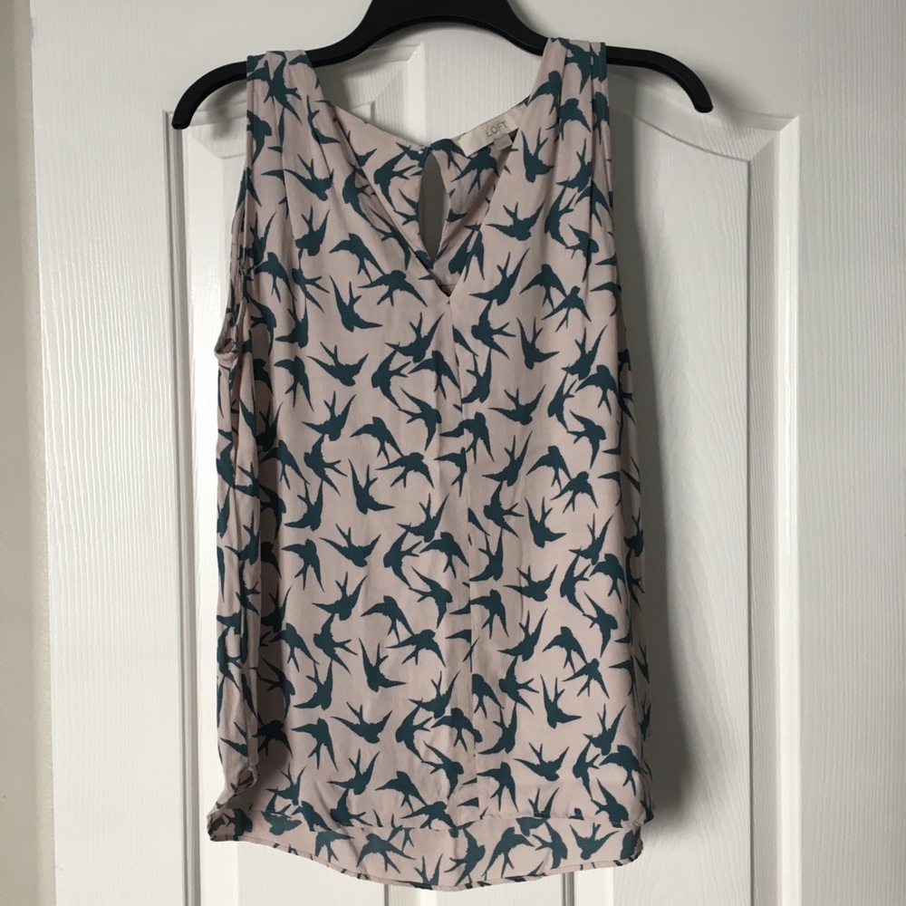 LOFT Cute Tank size L Cream and Teal